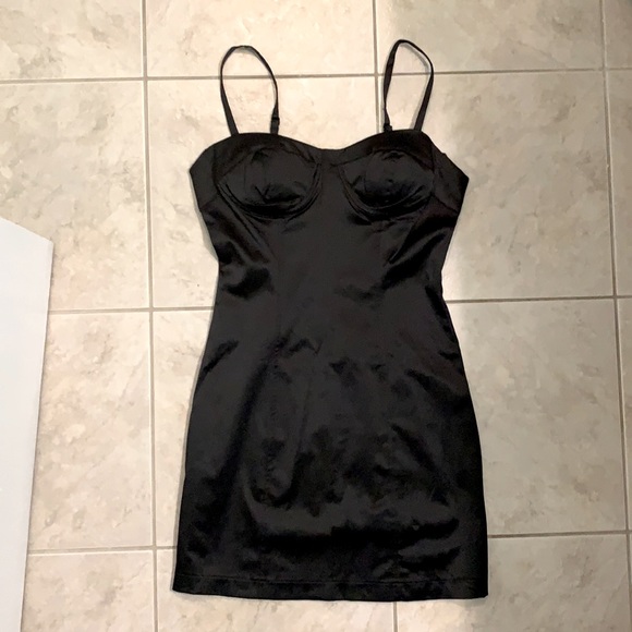 Forever 21 black satin mini dress. Size medium - Picture 1 of 1